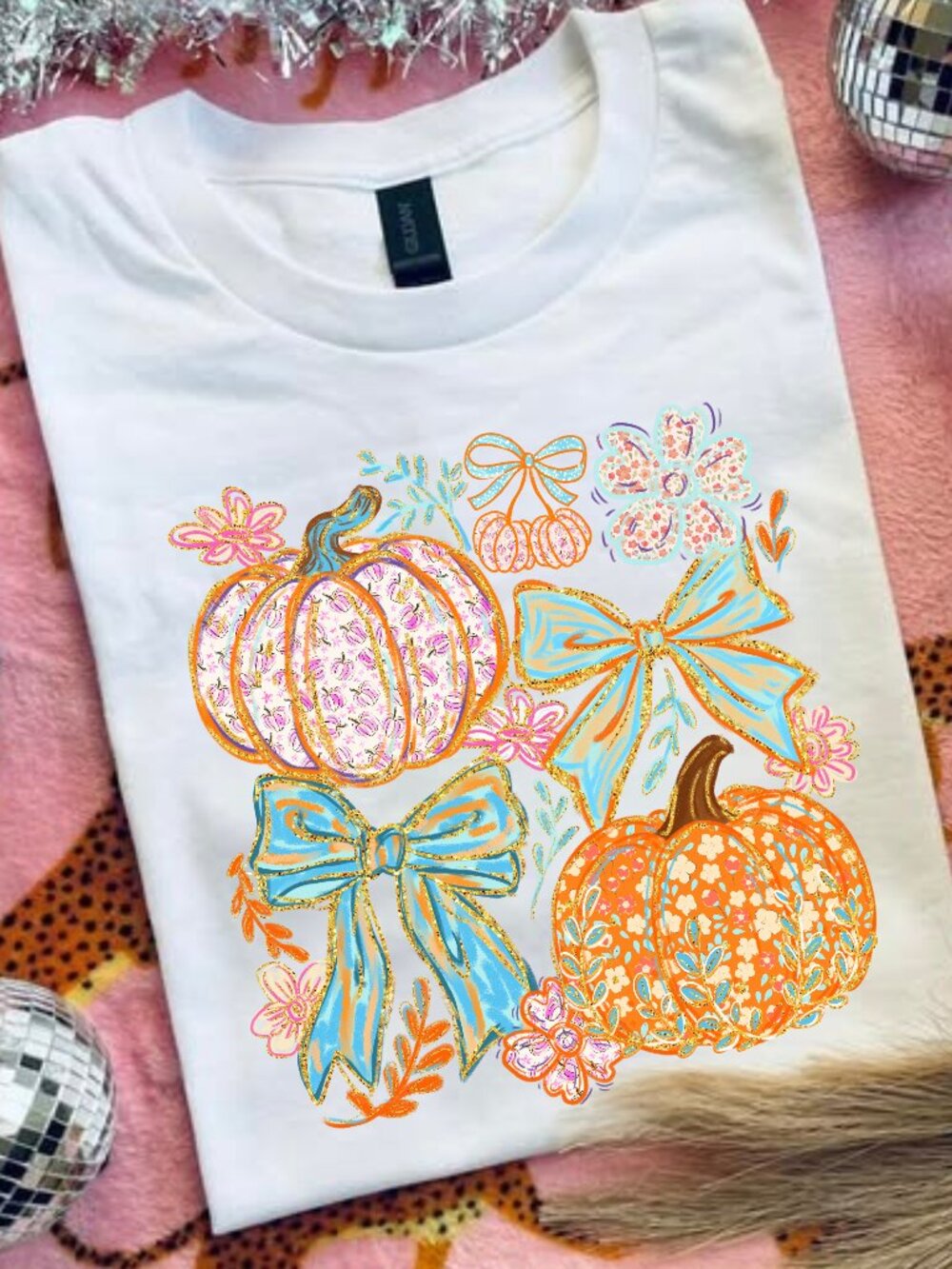 Coquette Floral Pumpkin T-Shirt